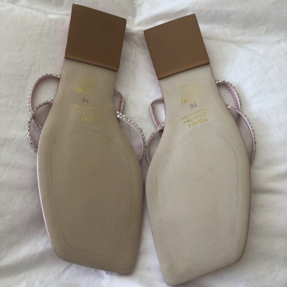 Jeffrey Campbell Vineze-2 SZ 10 Slide Flat Sandal in Pink Satin~ Sparkles. - Picture 4 of 9